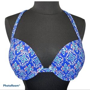 Hollister Blue Underwire Push-Up Bikini Top 34D